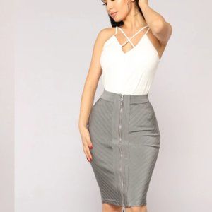 Fashion Nova Bandage Skirt - Charcoal